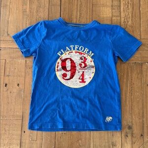 Mini Boden Harry Potter flip sequin platform short sleeve tee shirt 6-7 years